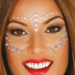 Guirca ADHESIVE FACE JEWELLERY SILVER STARS