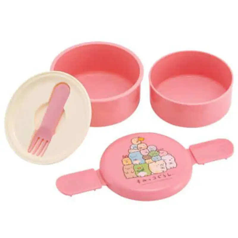 San-X Sumikkogurashi Pink Round Bento Lunch Box 2 San-X Sumikkogurashi Pink Round Bento Lunch Box - Image 2