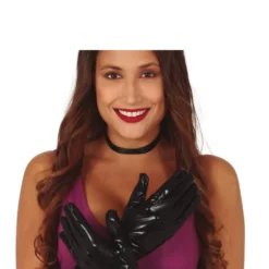 Guirca Black Metallic Gloves 40cm