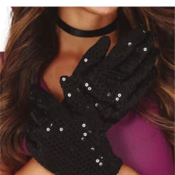 Guirca Black Sequin Gloves