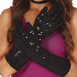 Guirca BLACK SEQUIN GLOVES