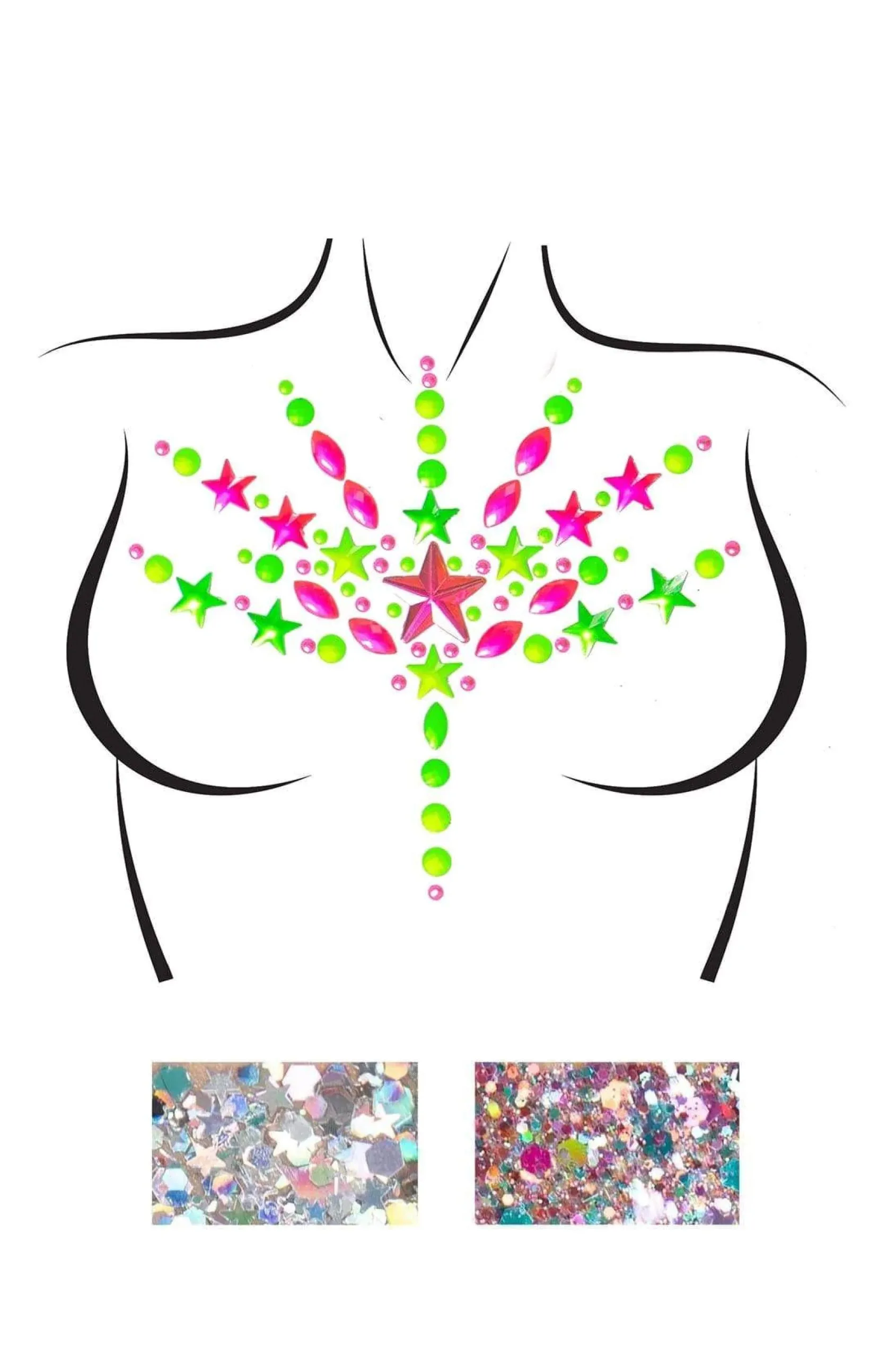 LEG AVENUE Bliss Jewels Sticker & Body Glitter (Neon) 1 LEG AVENUE Bliss Jewels Sticker & Body Glitter (Neon)