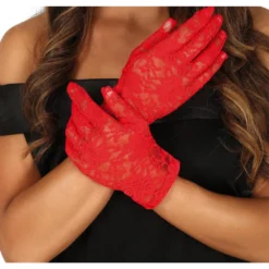 Guirca RED LACED GLOVES.