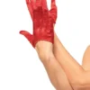 LEG AVENUE Red Mini Cropped Satin Gloves