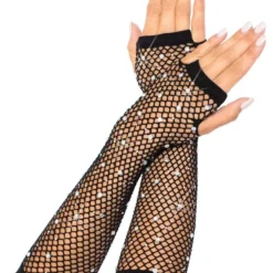 LEG AVENUE Rhinestone Fishnet Arm Warmers Gloves