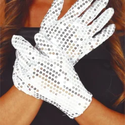 Guirca White Sequin Gloves